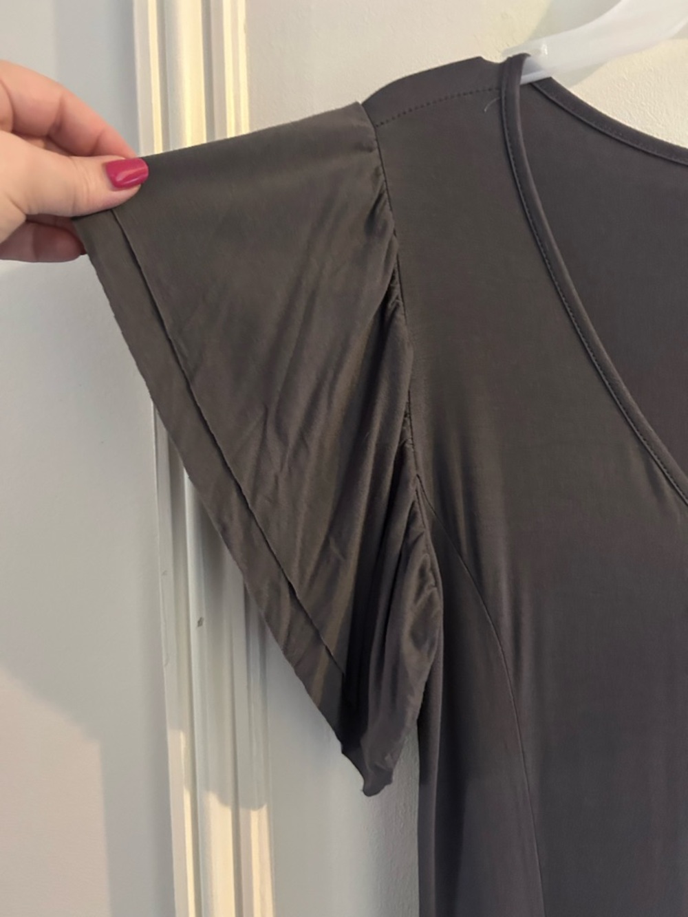 POL Charcoal Gray Vneck Dress - Picture 3 of 5